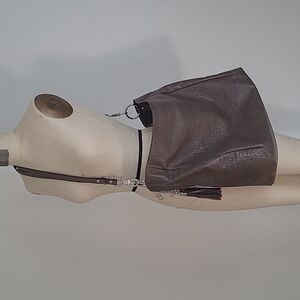 Gianni Conti Brown Leather Crossbody Shouldee Bag Large